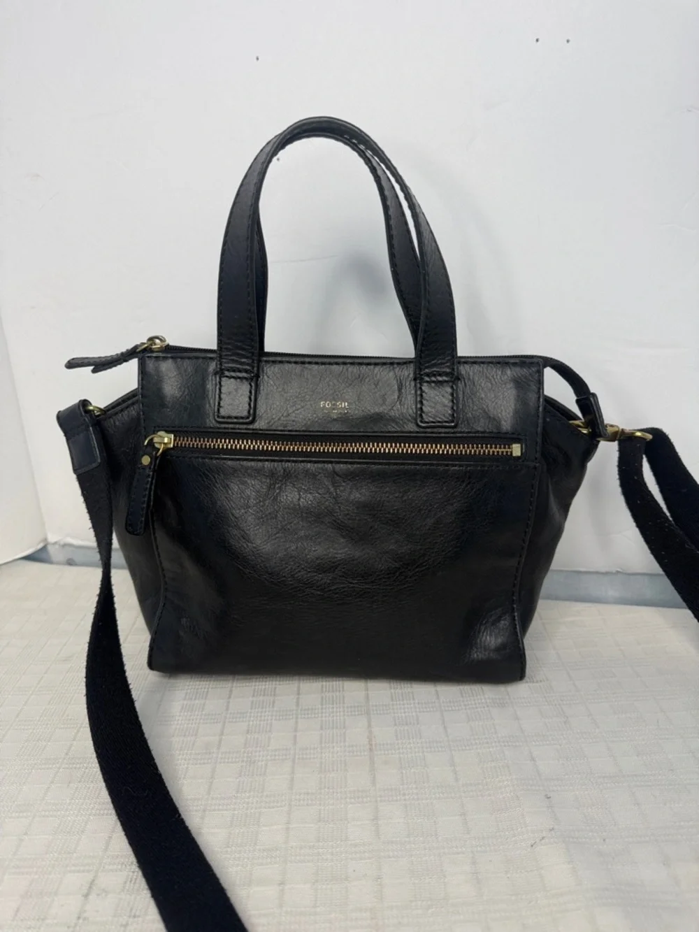 Fossil Tessa Satchel Leather Bag Black Crossbody Leather Purse Medium SHB1115